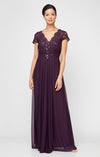 Formal Dresses Formal Long Pleated A Line Evening Dress Eggplant