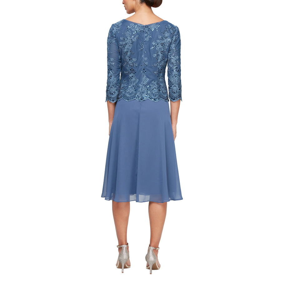 Mother of the Bride Dresses Short Mother of the Bride Tea Length Dress Vintage Blue