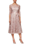 Cocktail Dresses Short Floral Lace Tea Length Cocktail Dress Rose