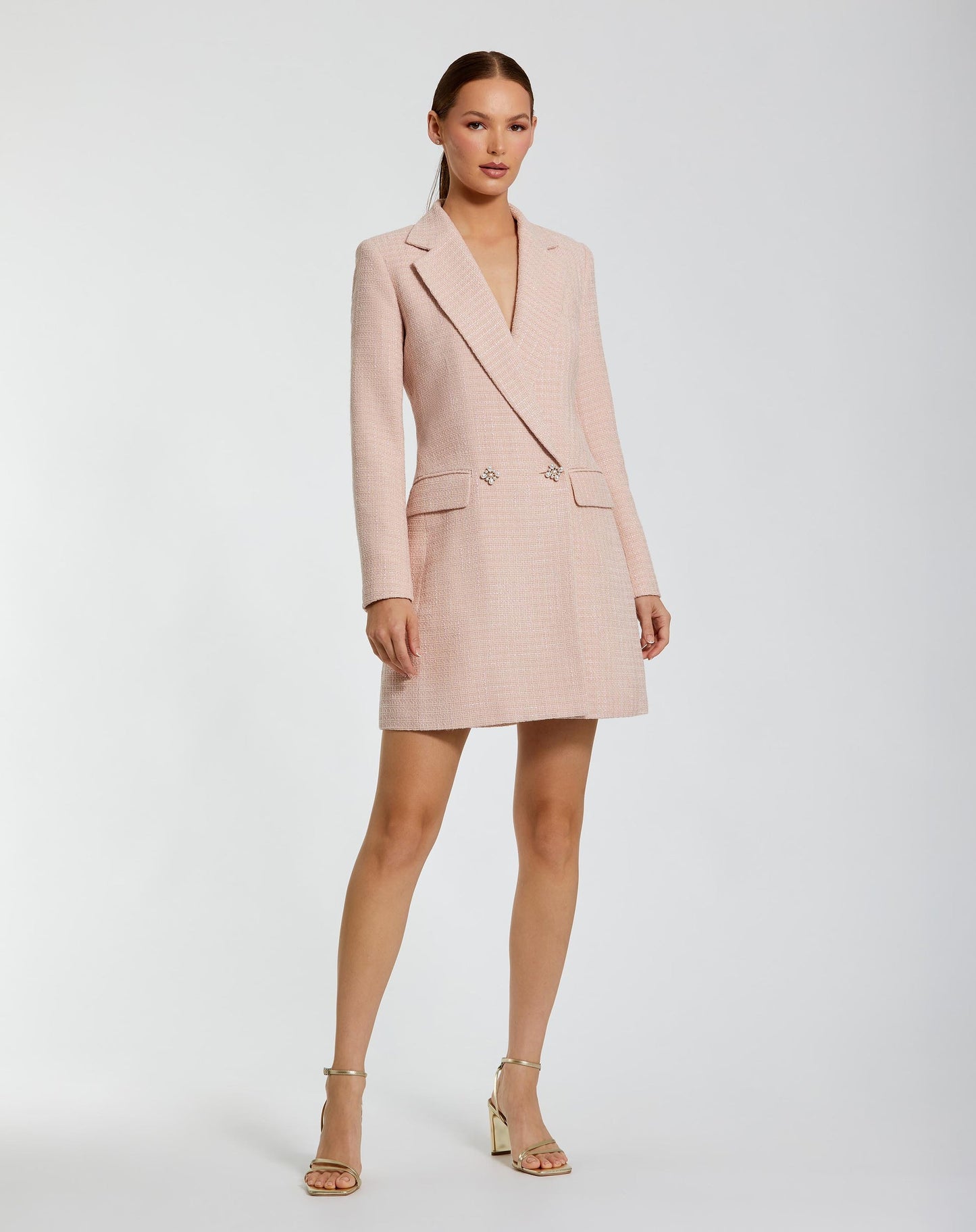 Cocktail Dresses Short Blazer Mini Cocktail Dress Blush