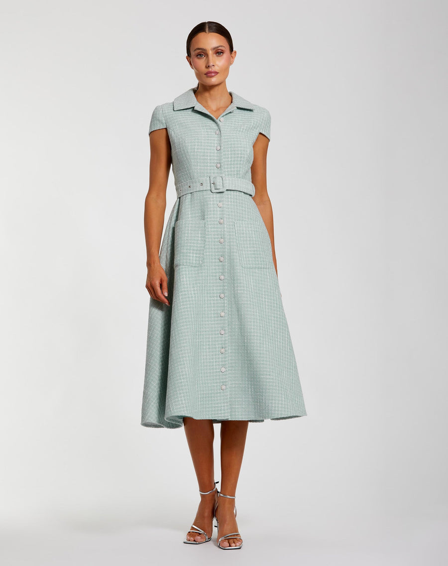 Cocktail Dresses Short A Line Midi Length Cocktail Dress Seafoam