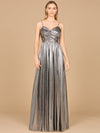 Prom Dresses A Line Long Formal Metallic Prom Dress Platinum