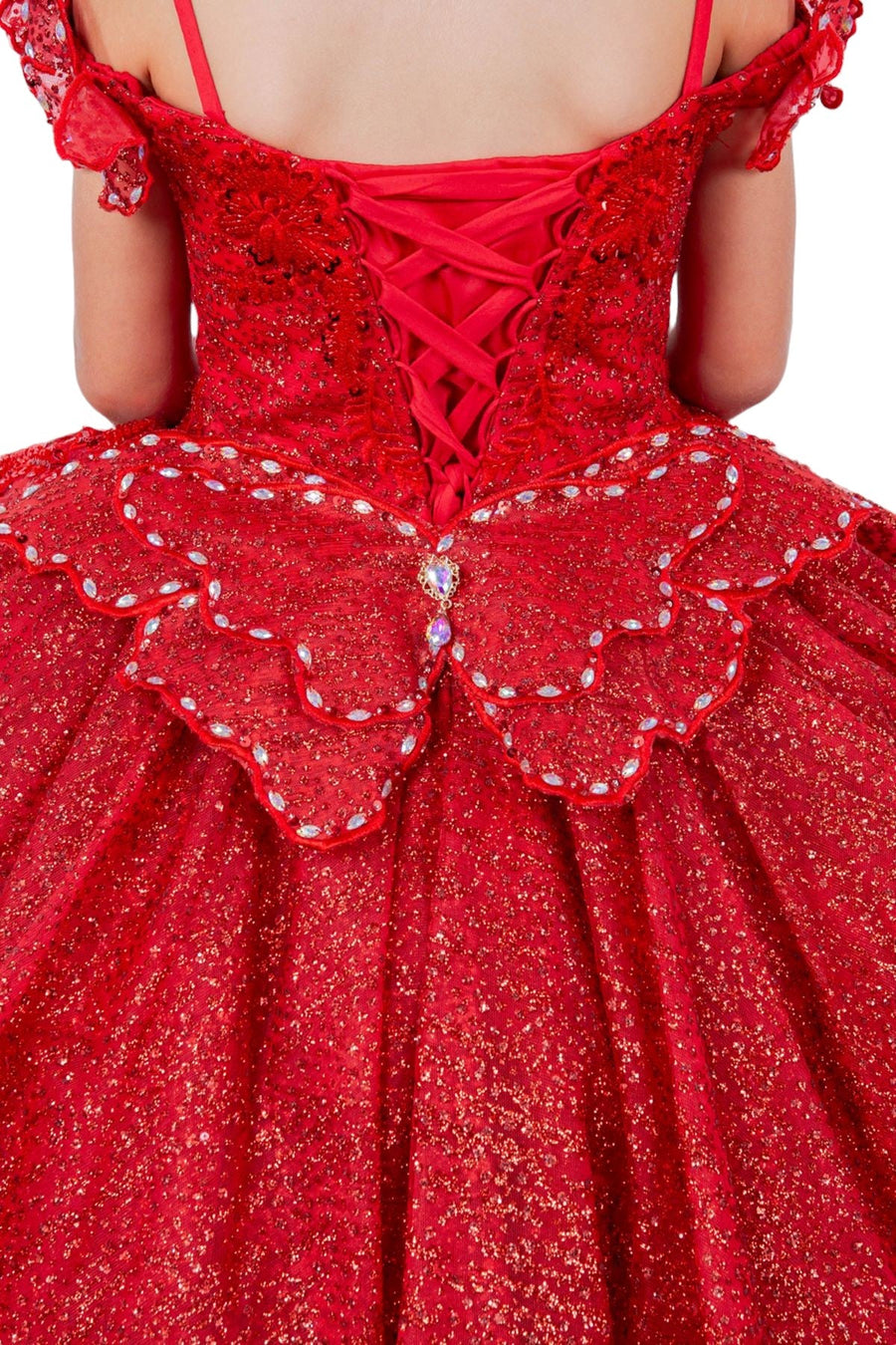 Flower Girl Dresses Glitter 3D Applique Flower Girl Dress ed