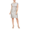 Cocktail Dresses Short Cap Sleeve Metallic Dress Champagne