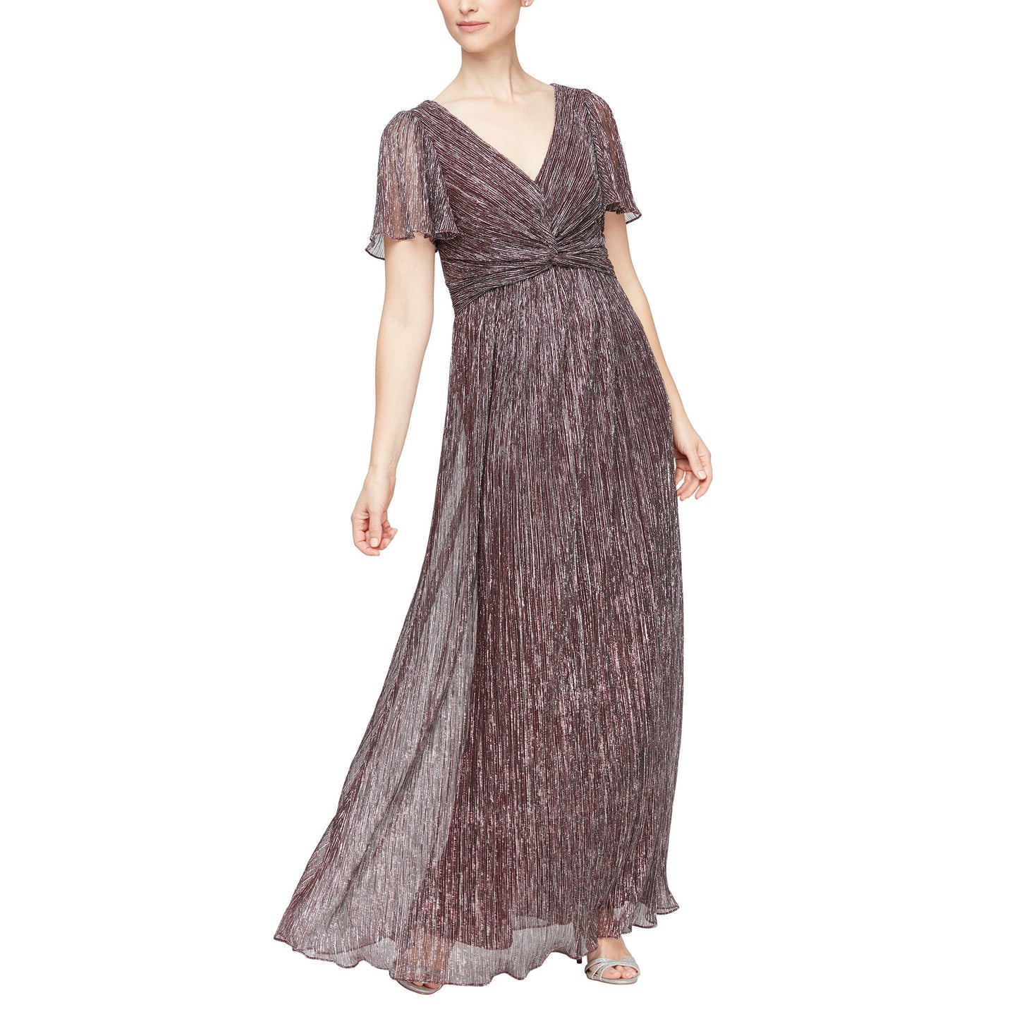 Formal Dresses Long Formal V Neck Empire Waist Dress Maroon