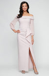 Formal Dresses Long Ruffle Slit Formal Evening Dress Blush
