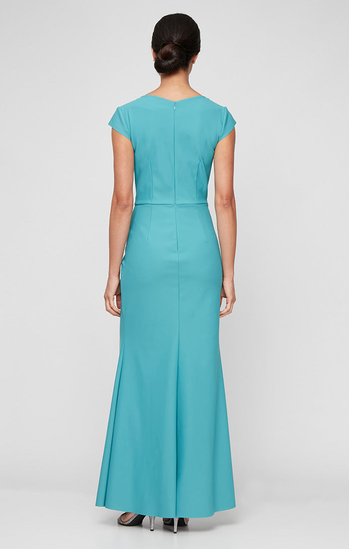 Formal Dresses Long Slit Ruffle Formal Evening Dress Teal