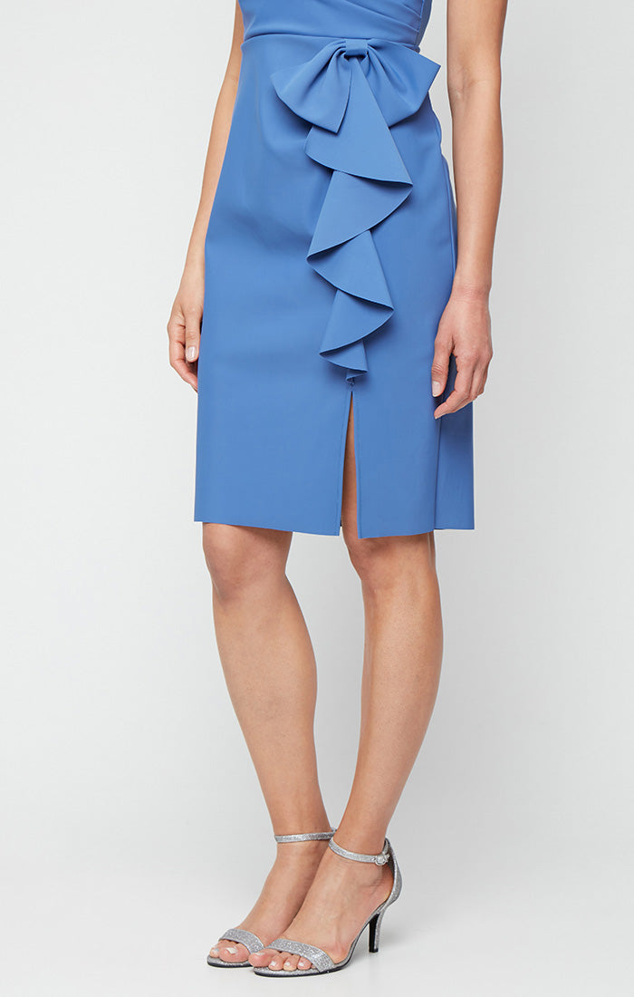 Cocktail Dresses Short Ruffle Slit Cocktail Dress Cornflower