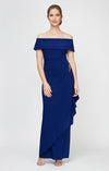 Formal Dresses Pleated Long Formal Ruffle Evening Dress Dark Royal