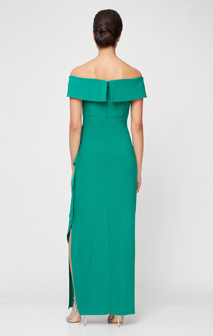 Formal Dresses Pleated Long Formal Ruffle Evening Dress Jade