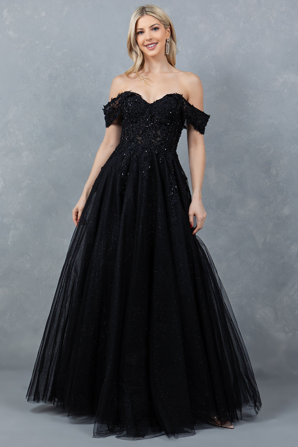 Prom Dresses A Line Long Formal Prom Glitter Dress Black