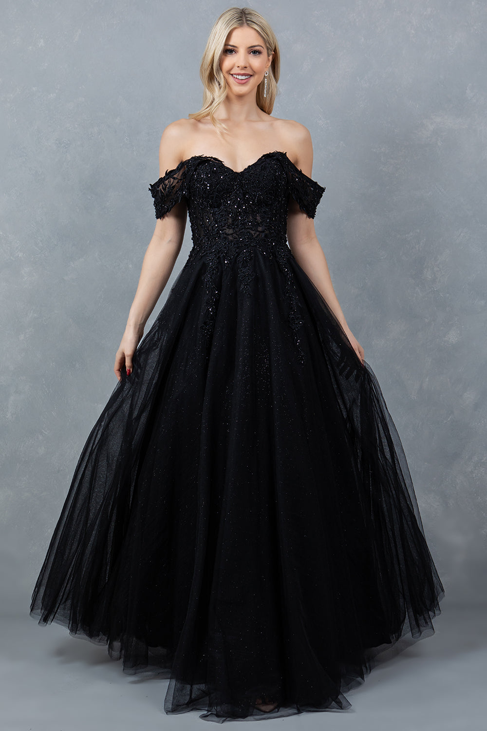 Prom Dresses A Line Long Formal Prom Glitter Dress Black