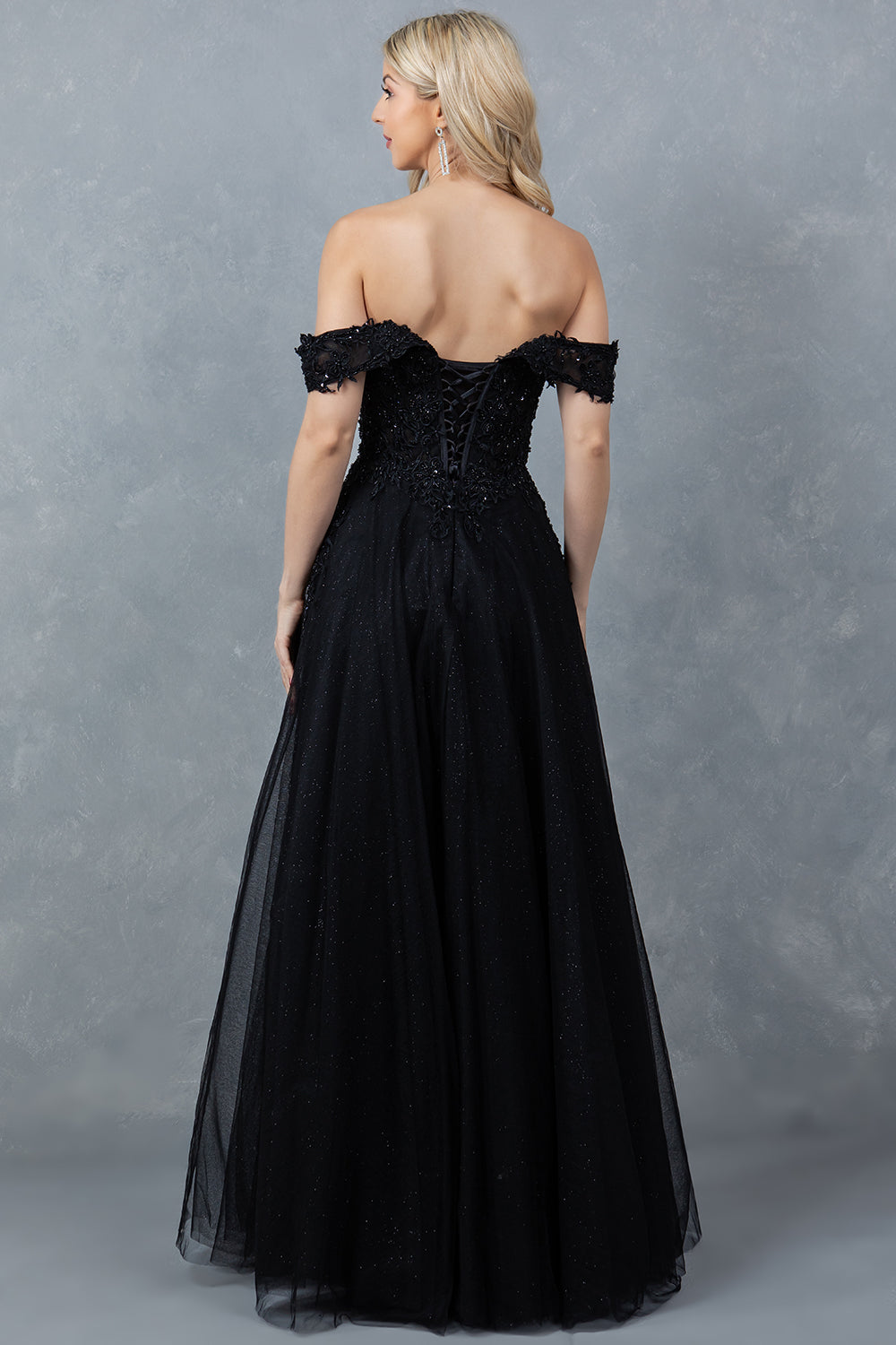 Prom Dresses A Line Long Formal Prom Glitter Dress Black