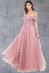 Prom Dresses A Line Long Formal Prom Glitter Dress Dusty Rose