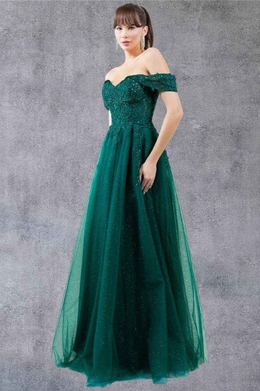 Prom Dresses A Line Long Formal Prom Glitter Dress Hunter Green