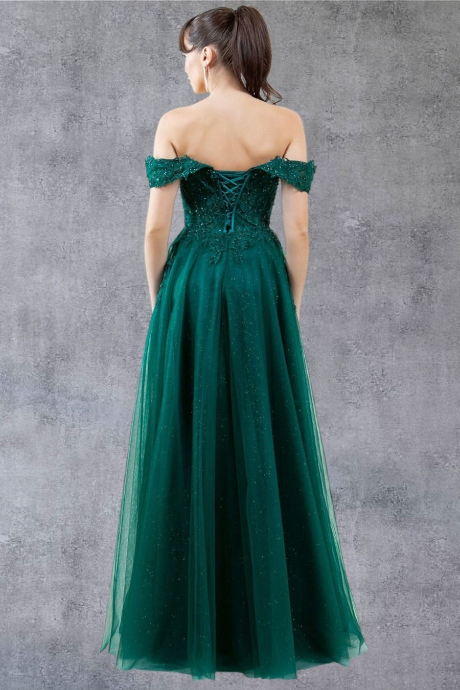 Prom Dresses A Line Long Formal Prom Glitter Dress Hunter Green