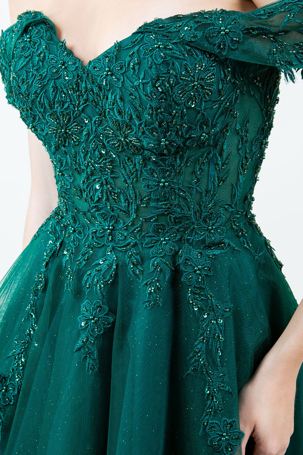 Prom Dresses A Line Long Formal Prom Glitter Dress Hunter Green