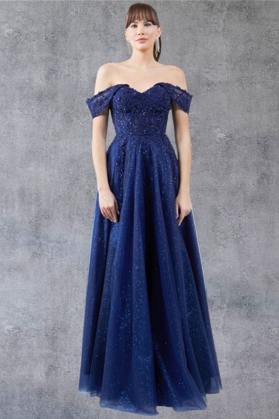 Prom Dresses A Line Long Formal Prom Glitter Dress Navy