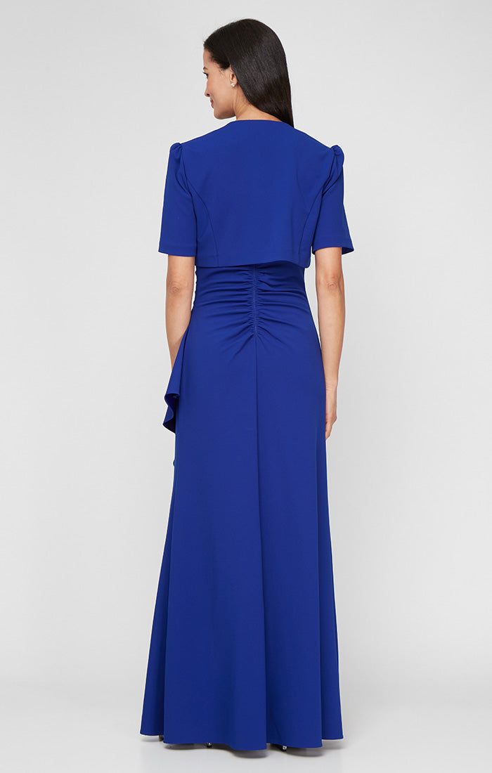 Formal Dresses Long Ruffle Formal Bolero Jacket Dress Royal