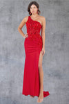 Prom Dresses Long Slit Floral Formal Prom Sequin Dress Red