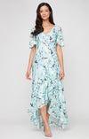 Cocktail Dresses Tea Length Formal Floral Printed Cocktail Dress Mint Multi