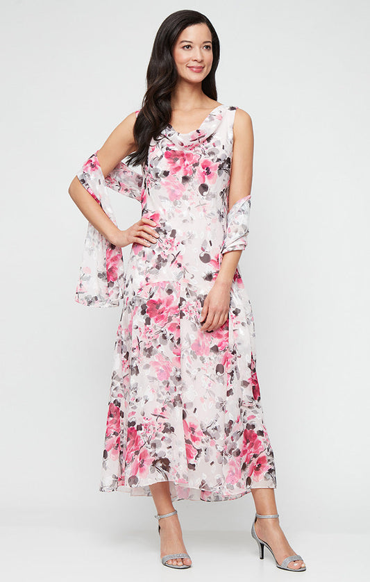 Cocktail Dresses Tea Length Floral Short Cocktail Dress