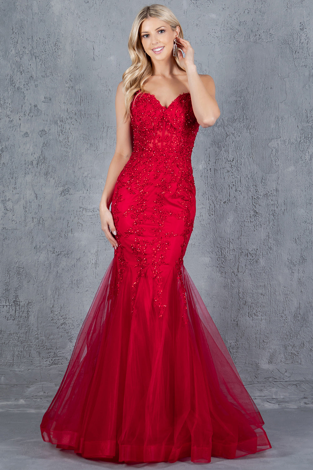 Prom Dresses Fitted Formal Long Floram Prom Mermaid Dress Burgundy