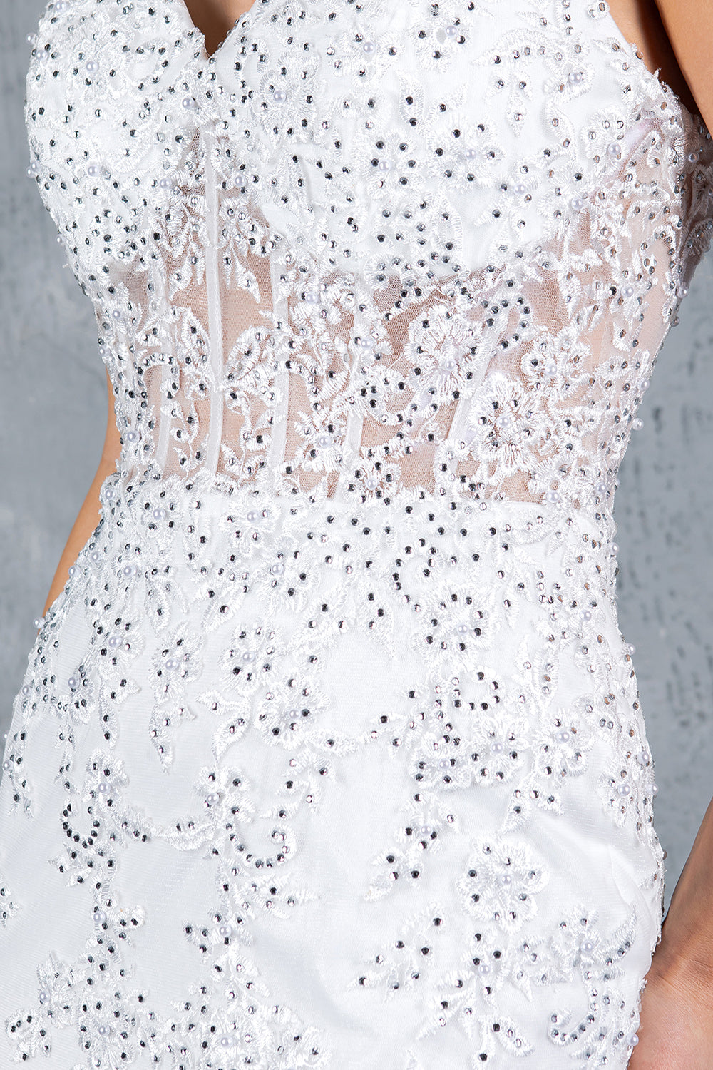 Wedding Dresses Fitted Long Mermaid Floral Wedding Dress Off White