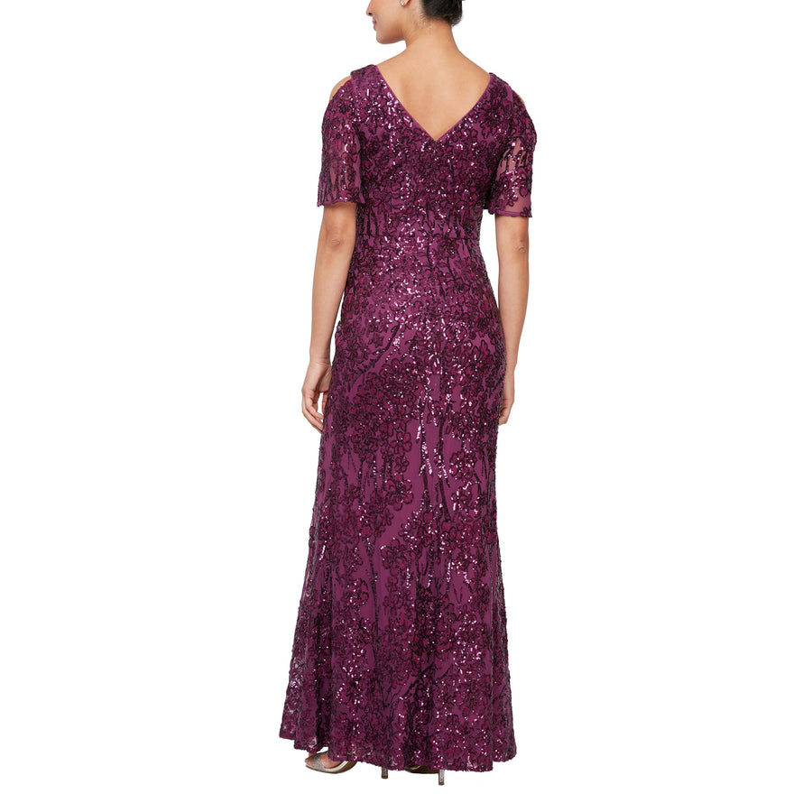 Mother of the Bride Dresses Long Formal Sequins Dress Plum