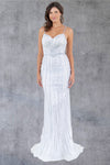 Prom Dresses Long Formal Fitted Prom Dress White/Silver