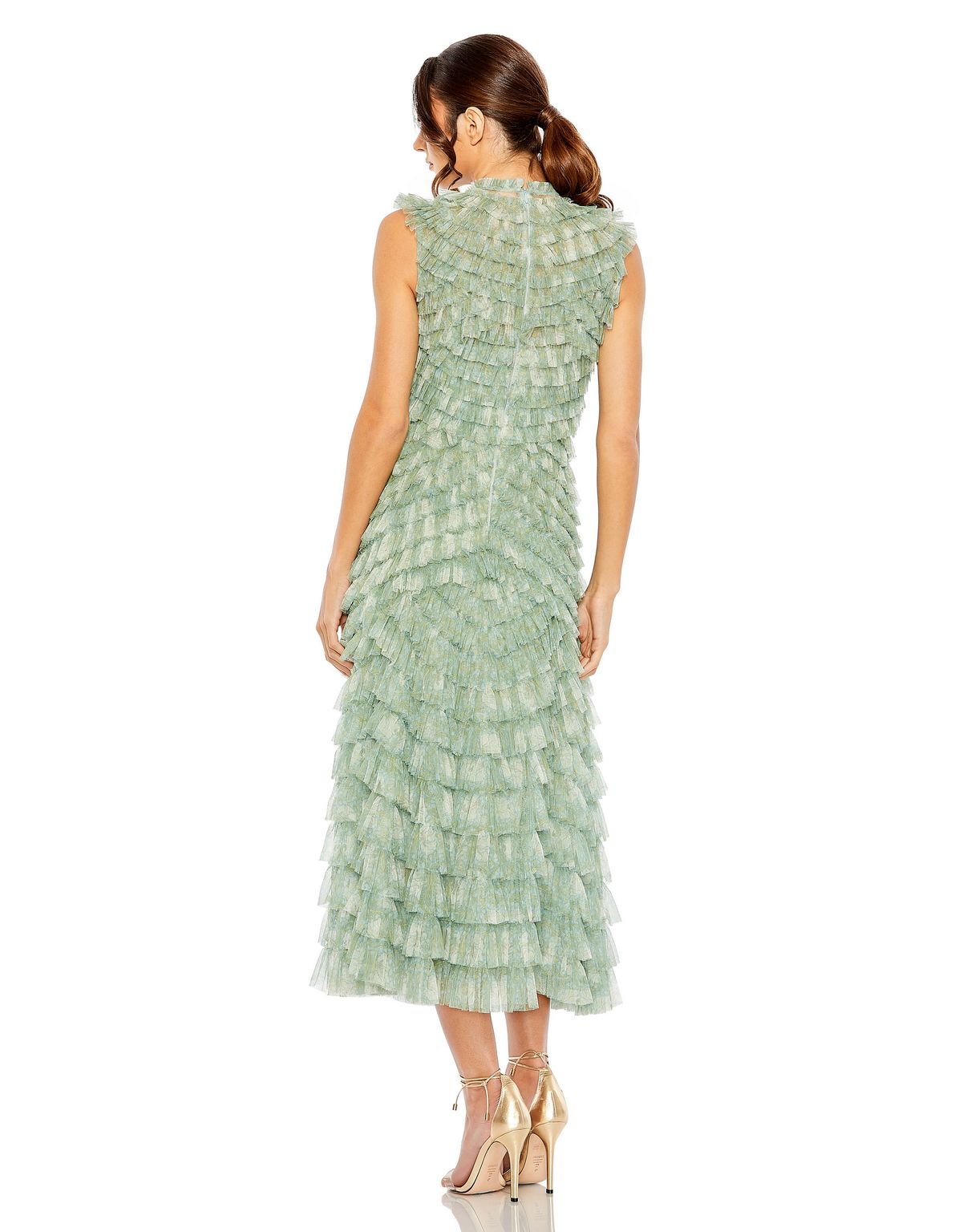 Prom Dresses Long Formal Ruffle Tiered Prom Dress Green Multi
