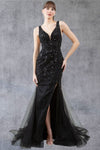 Prom Dresses Formal Long Beaded Lace Mermaid Prom Dress Black