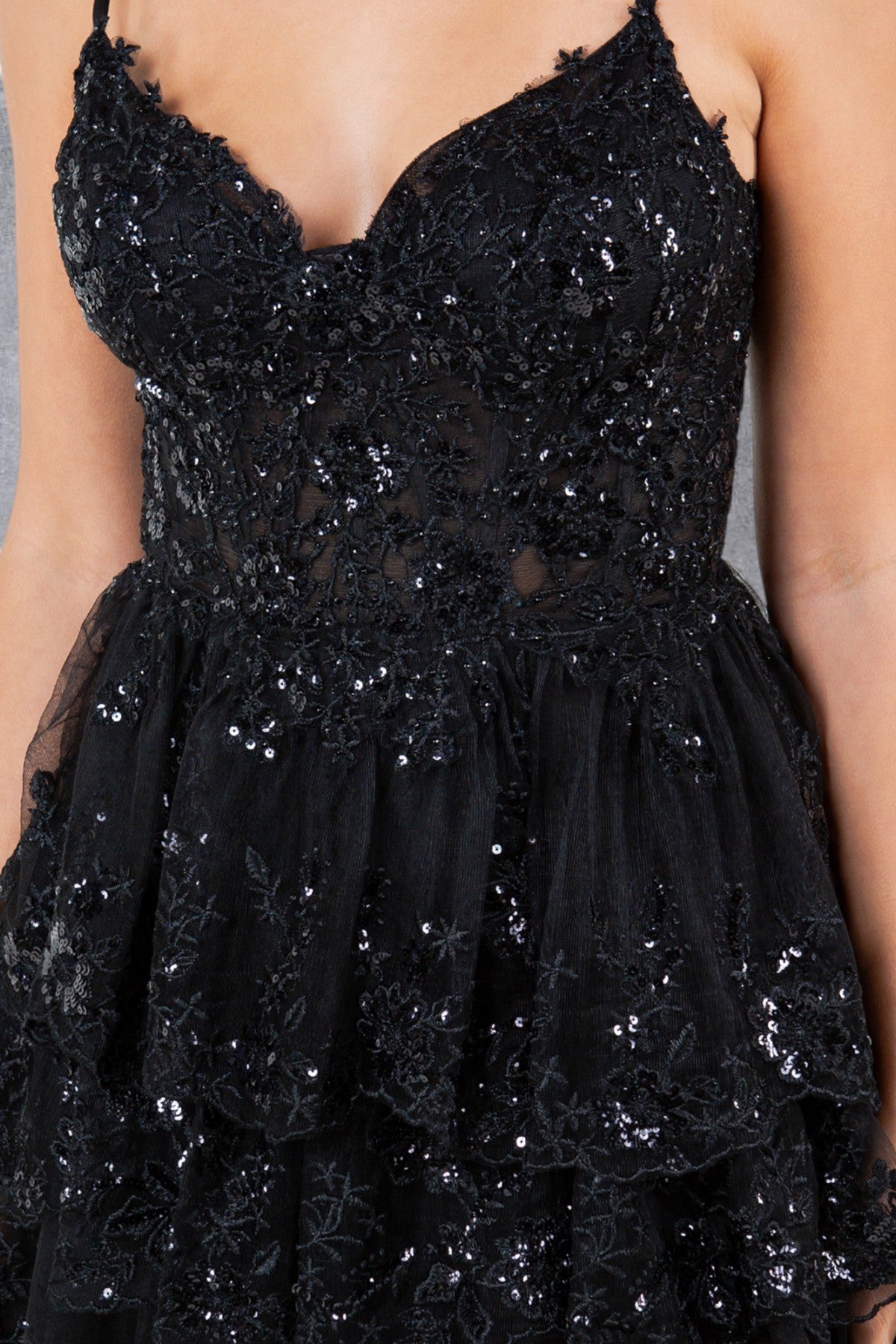 Prom Dresses A Line Long Formal Ruffle Prom Dress Black