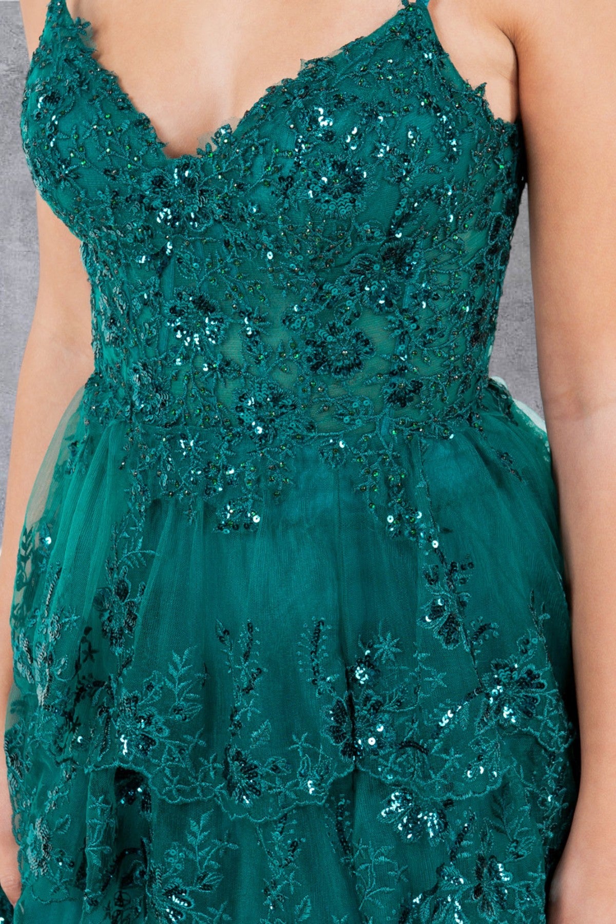 Prom Dresses A Line Long Formal Ruffle Prom Dress Emerald
