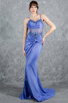 Prom Dresses Formal Long Lace Applique Prom Dress Dusty Blue