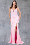 Prom Dresses Long Floral Applique Formal Prom Dress Pink