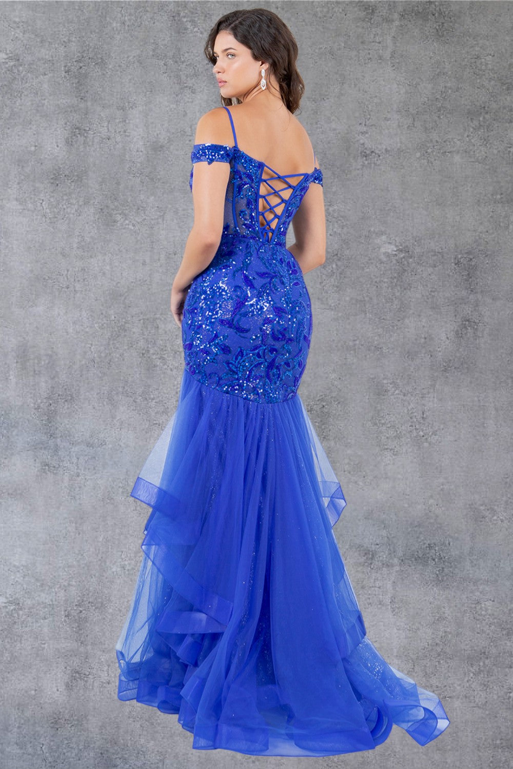 Prom Dresses Long Formal Ruffle Mermaid Prom Dress Royal