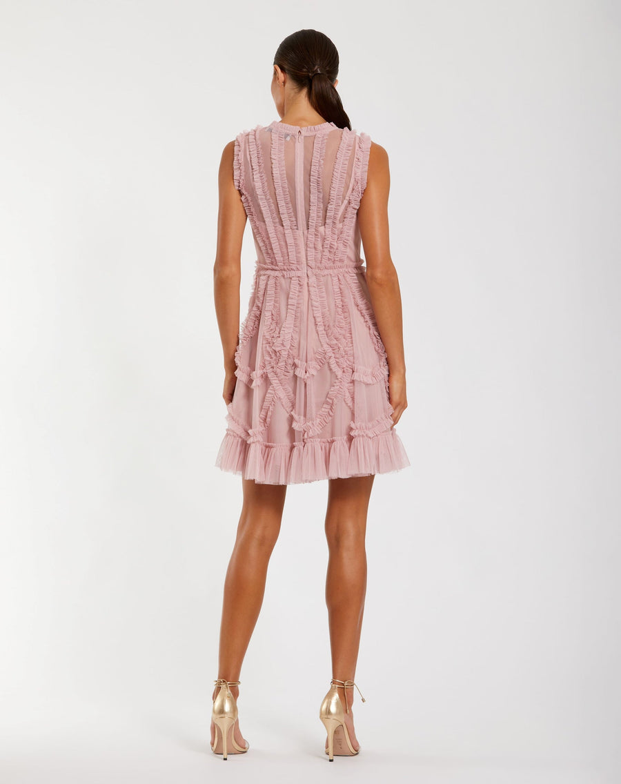Cocktail Dresses Short A Line Homecoming Cocktail Ruffle Dress Rose
