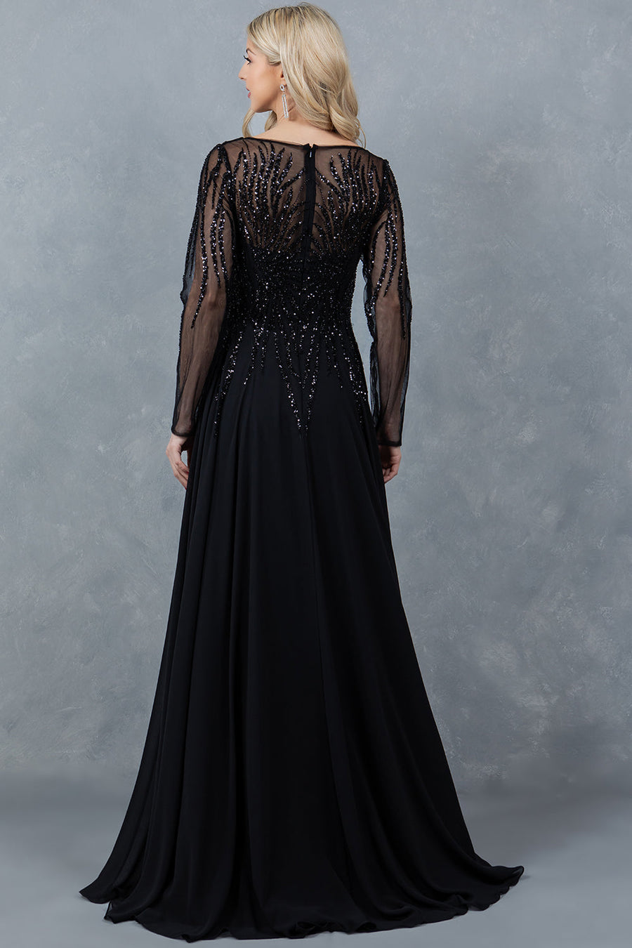 Formal Dresses A Line Long Formal Sequin Dress Black