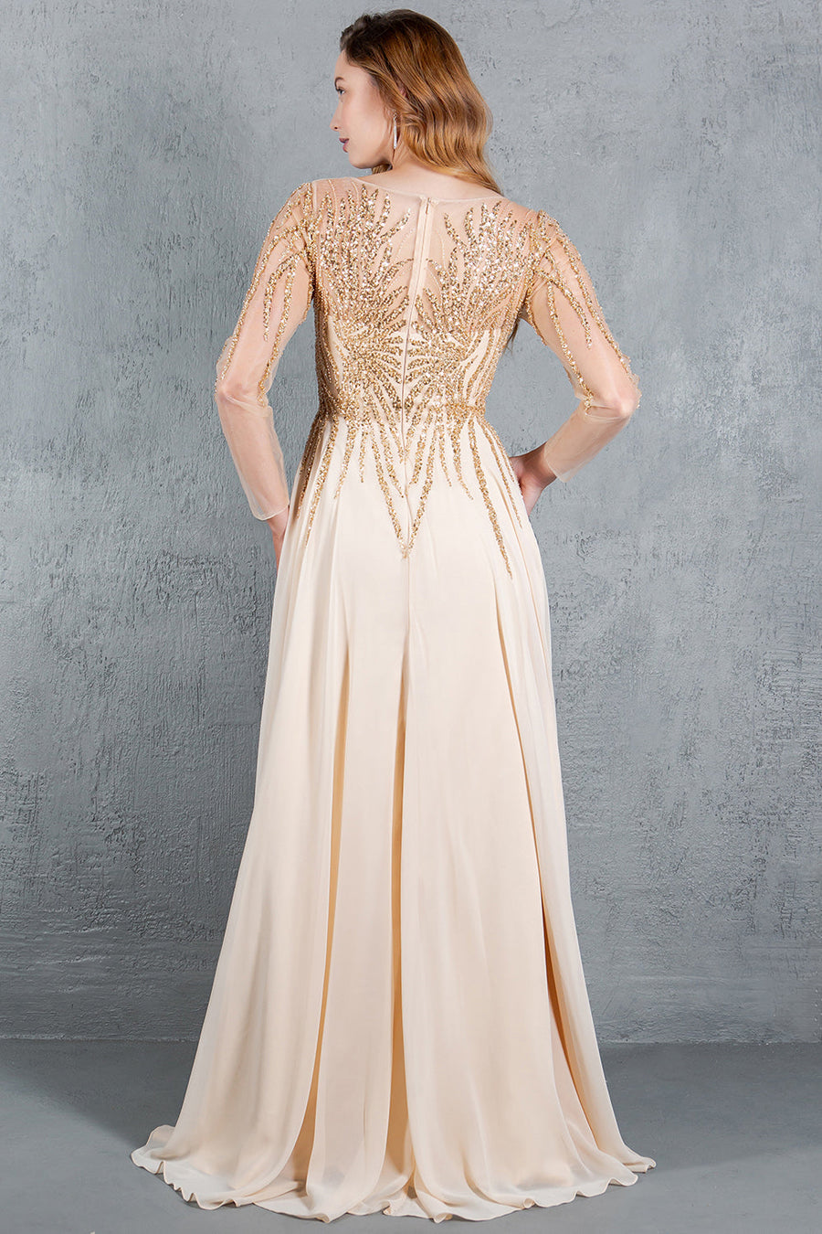 Formal Dresses A Line Long Formal Sequin Dress Champagne
