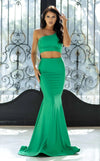 Prom Dresses Fitted Prom Long Two Piece Formal Dress Kelly