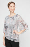 Top Top Formal Metallic Printed Blouse Silver Multi