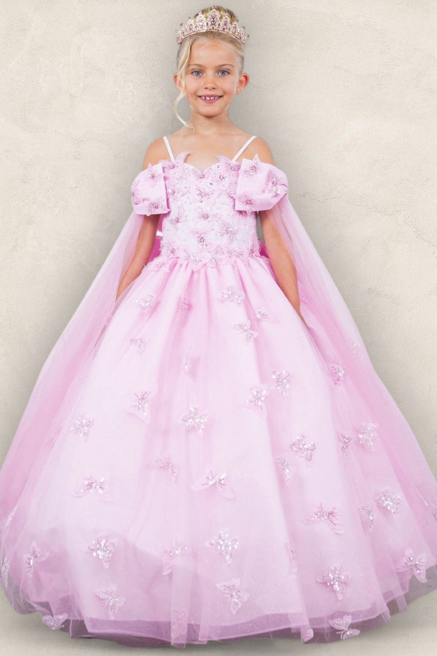 Flower Girl Dresses Butterfly Applique A Line Flower Girl Dress Pink