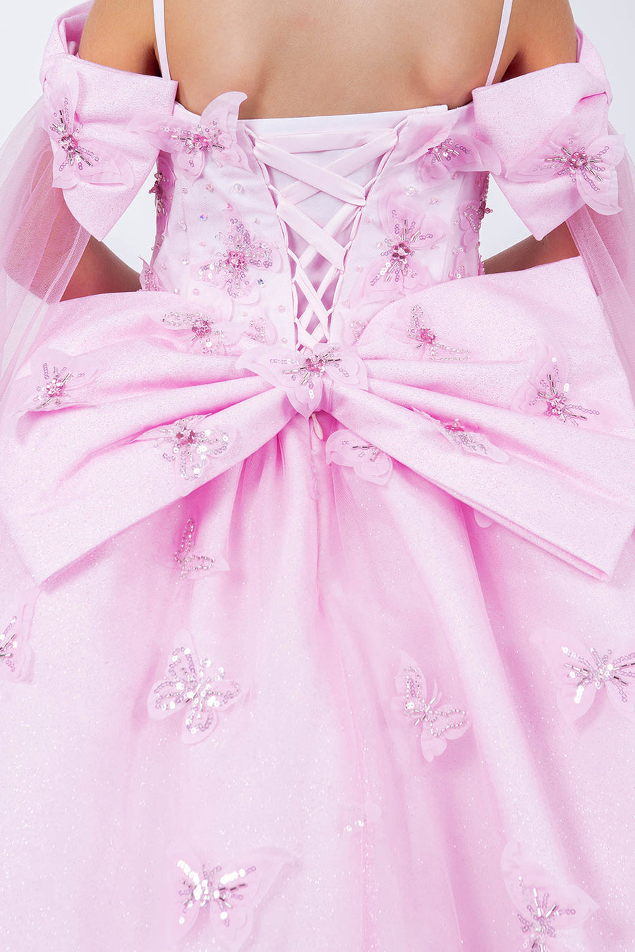 Flower Girl Dresses Butterfly Applique A Line Flower Girl Dress Pink