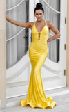Prom Dresses Long Formal Fitted Prom Evening Dress Yellow