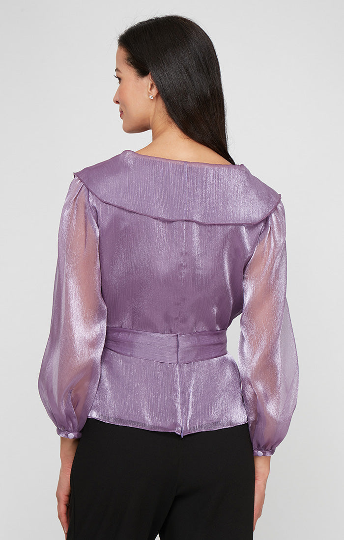 Top Formal Ruffle Blouse Top Purple