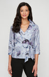 Top Formal Printed Floral Blouse Purple Multi