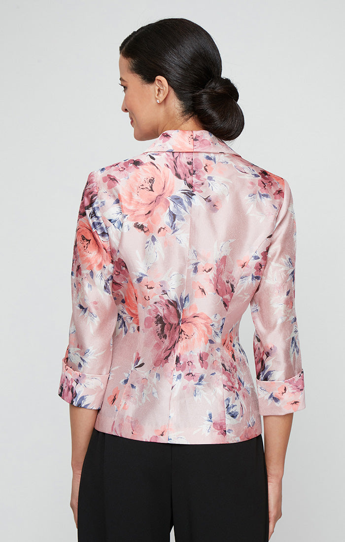 Top Floral Printed Formal Top Blouse Blush Multi