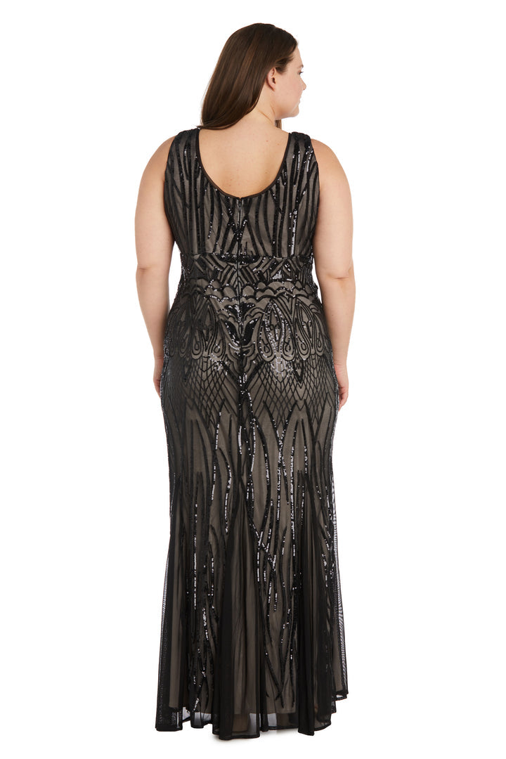 Plus Size Dresses Long Plus Size Sequin Formal Dress Black/Nude