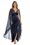 Mother of the Bride Dresses Long Mother of the Bride Cape Wrap Dress Charcoal